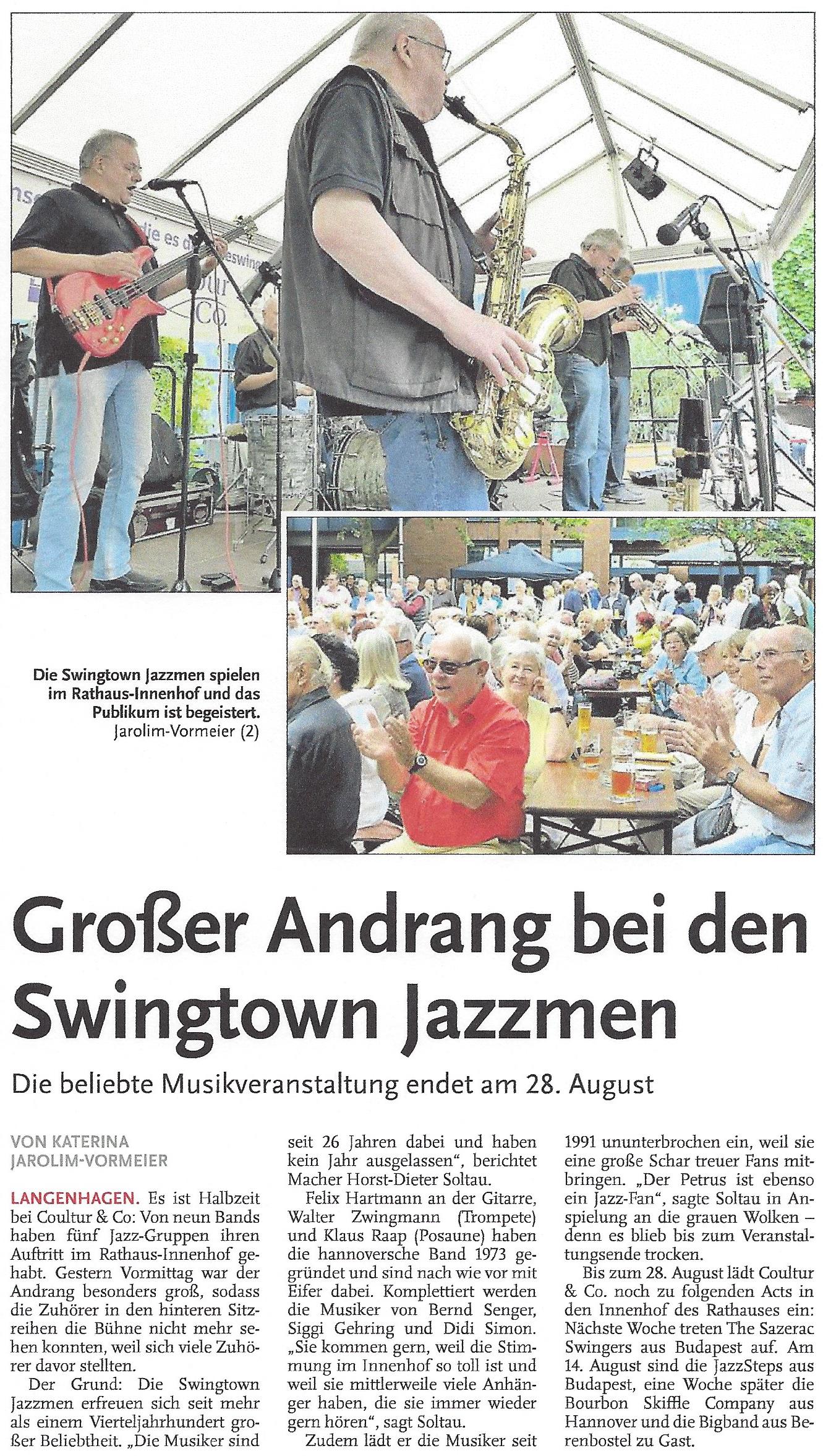 Großer Andrang bei den Swingtown Jazzmen