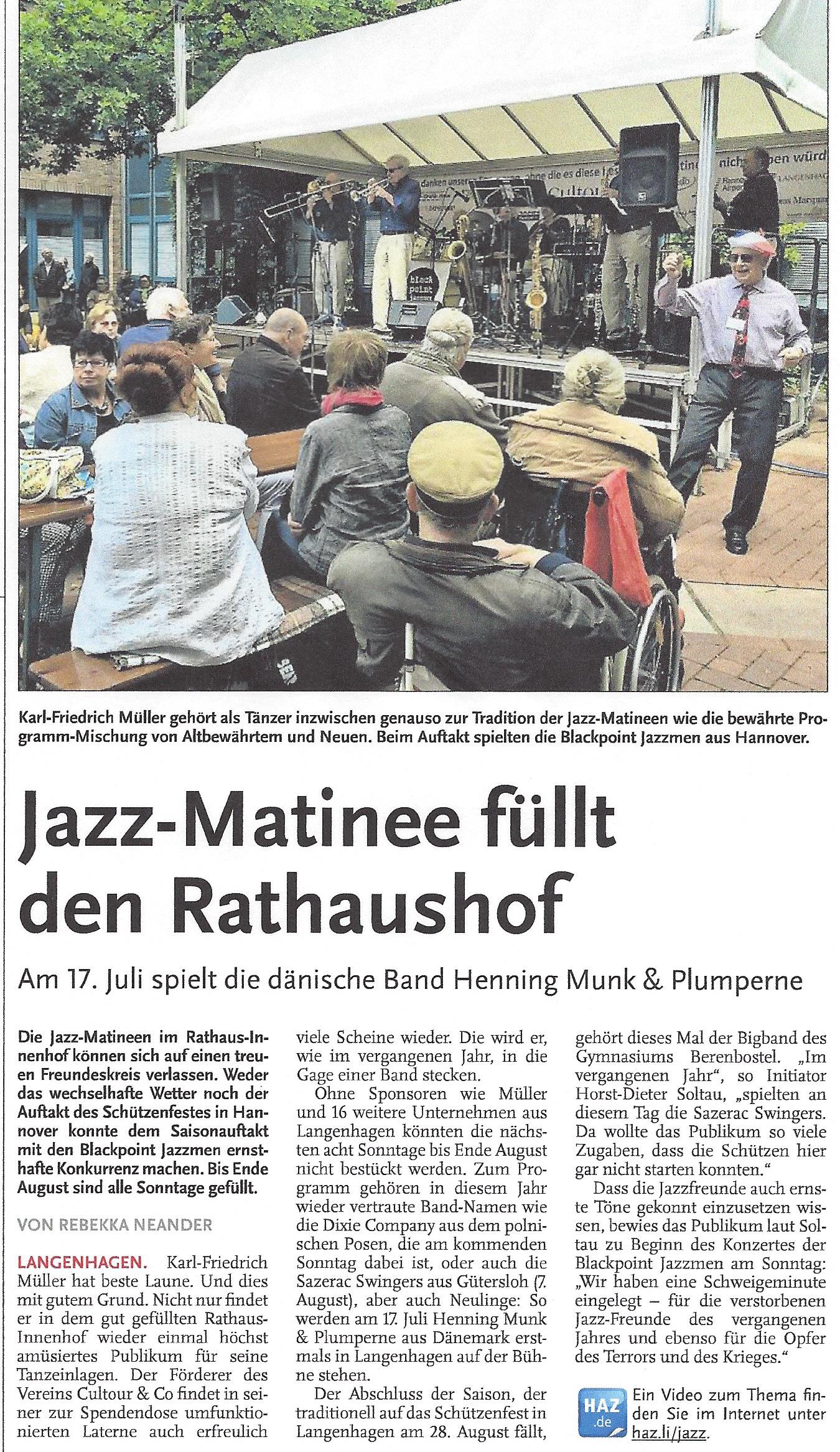 Jazz-Matinee füllt den Rathaushof